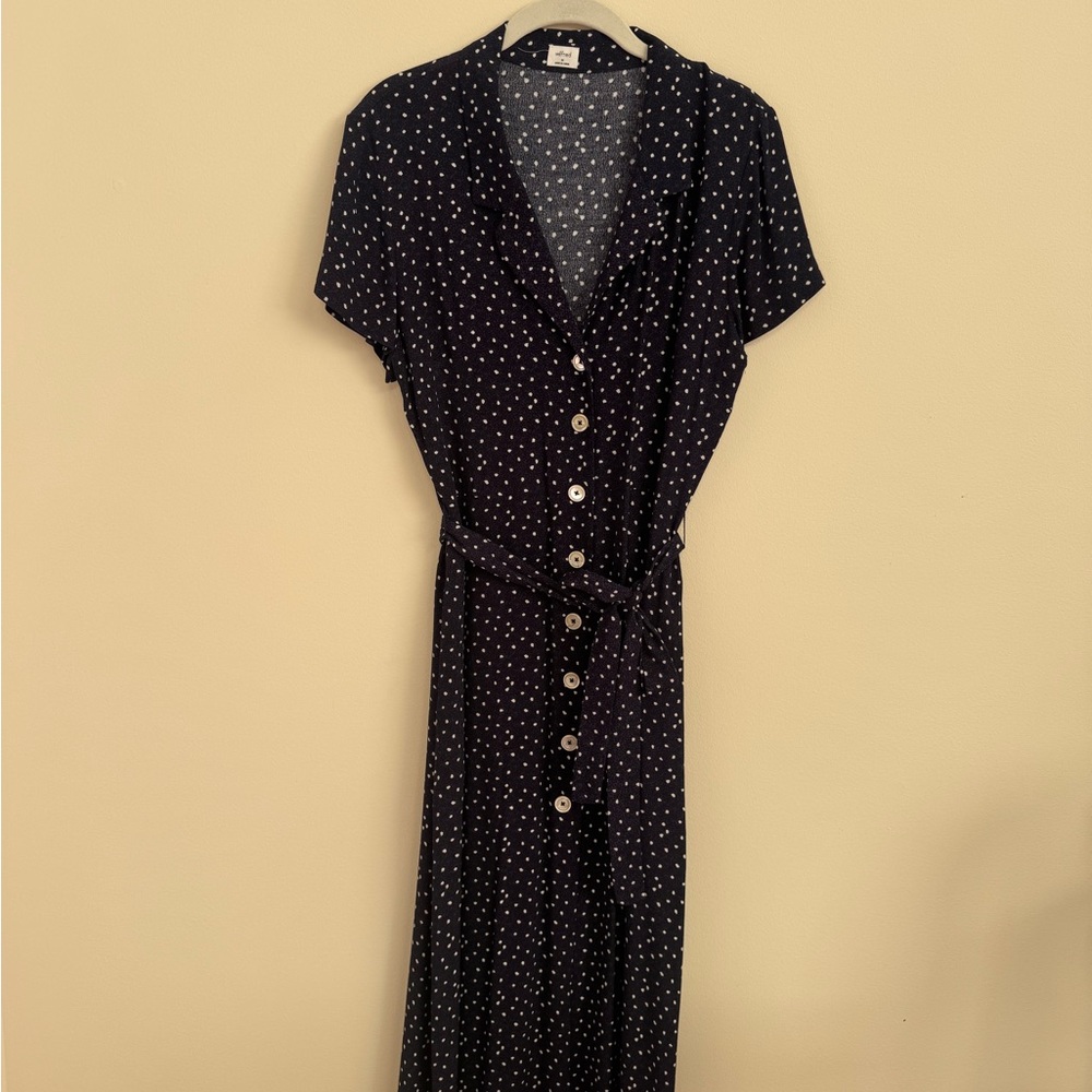 Wilfred Black Polka Dot Midi Dress